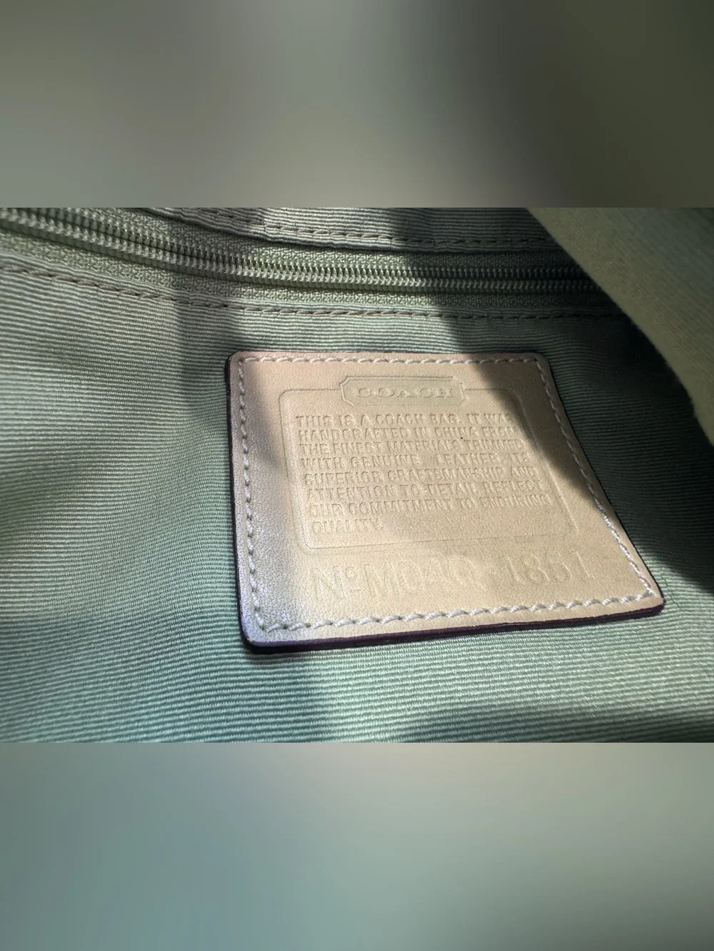 Coach Signature Green Optic Hobo Vintage #1851